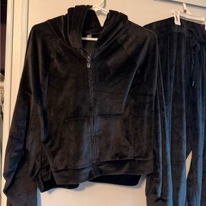 Victoria's Secret Black Velour Track Set
